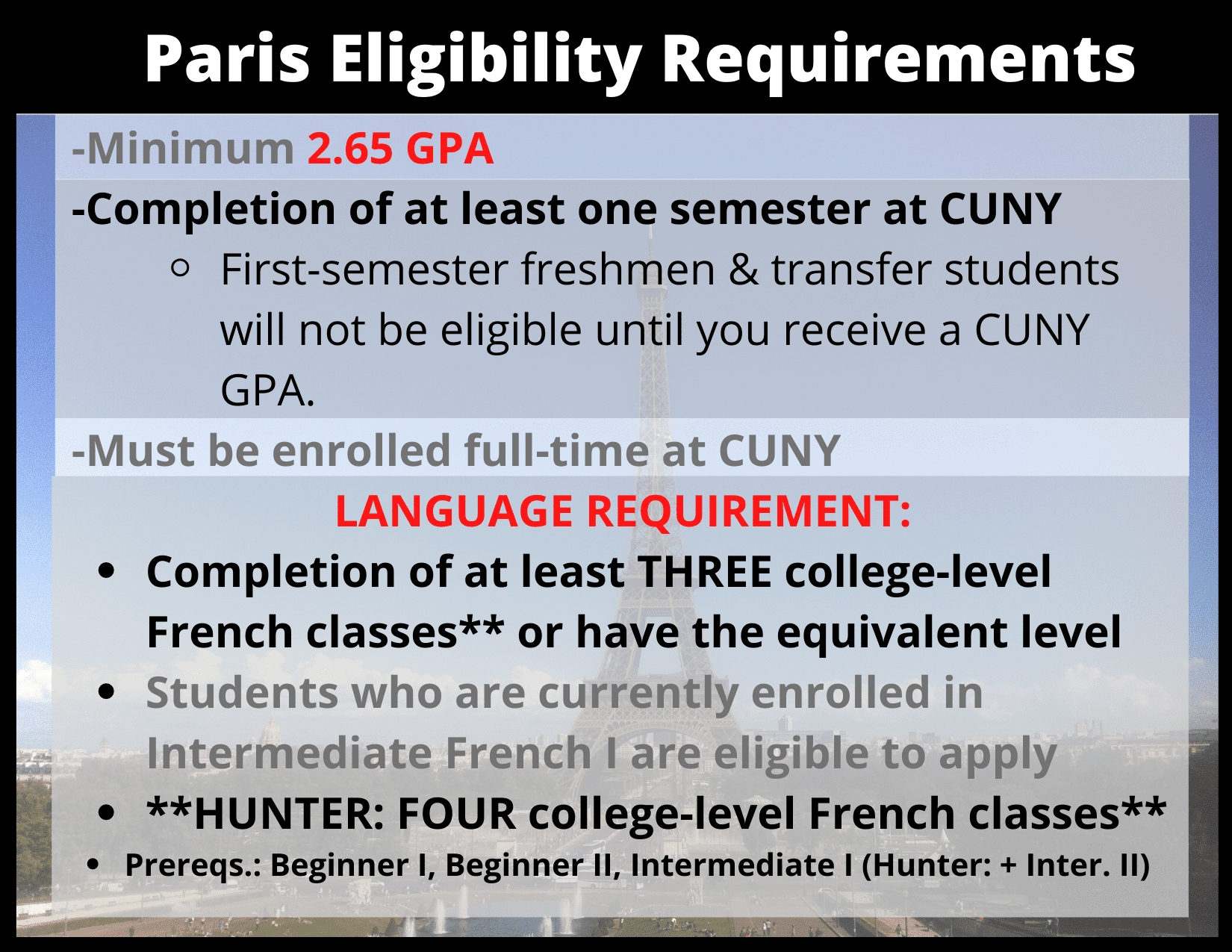 CUNYParis Exchange Program Study Abroad