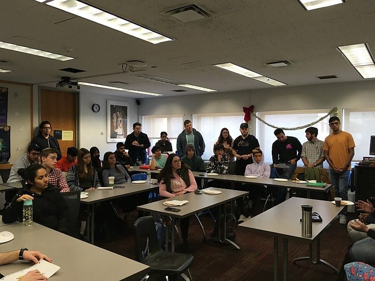 A classroom of students from the Queens College & Columbia University dual-degree program in engineering.