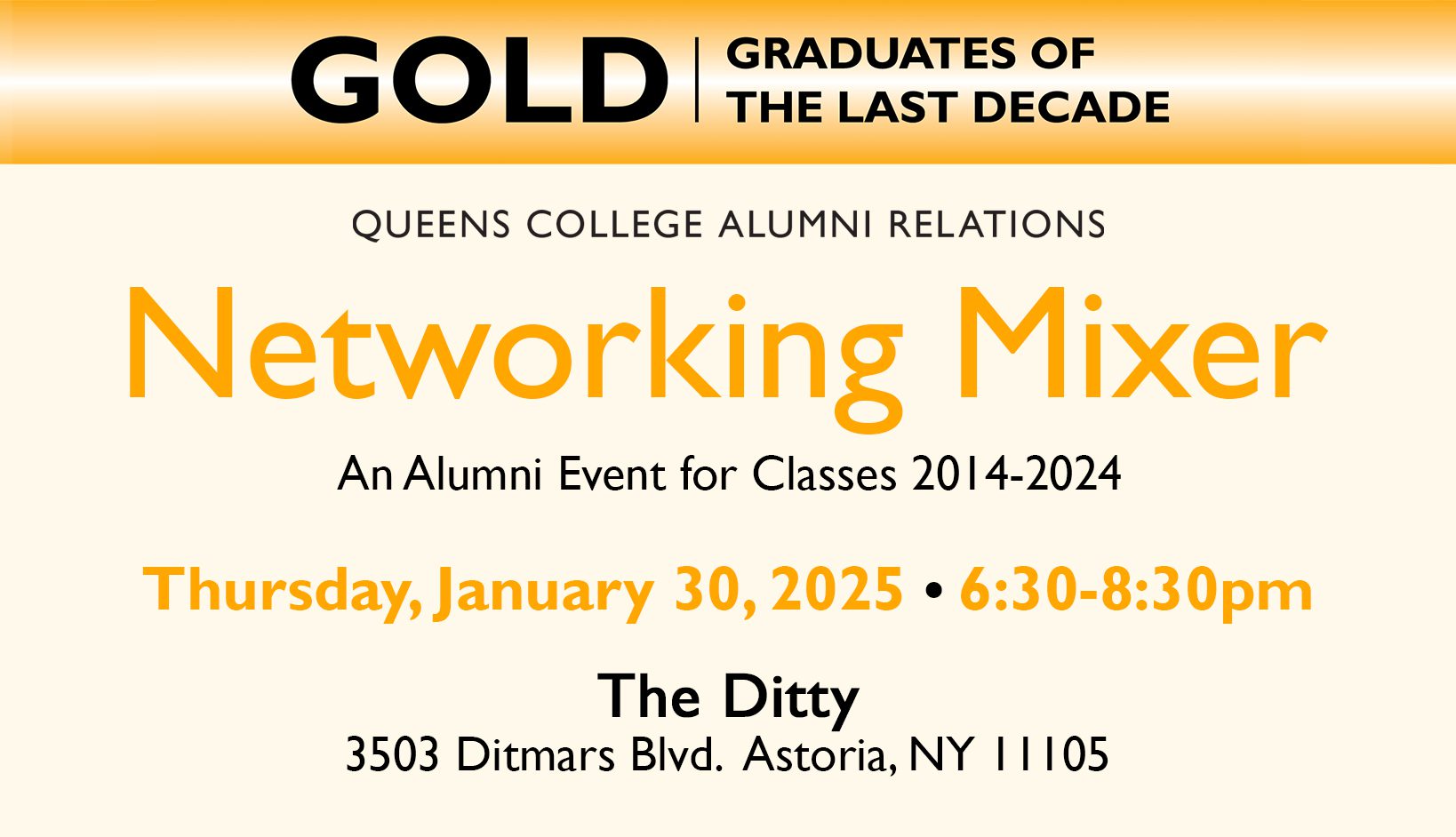 GOLD Networking Mixer Save the Date 1-23-25