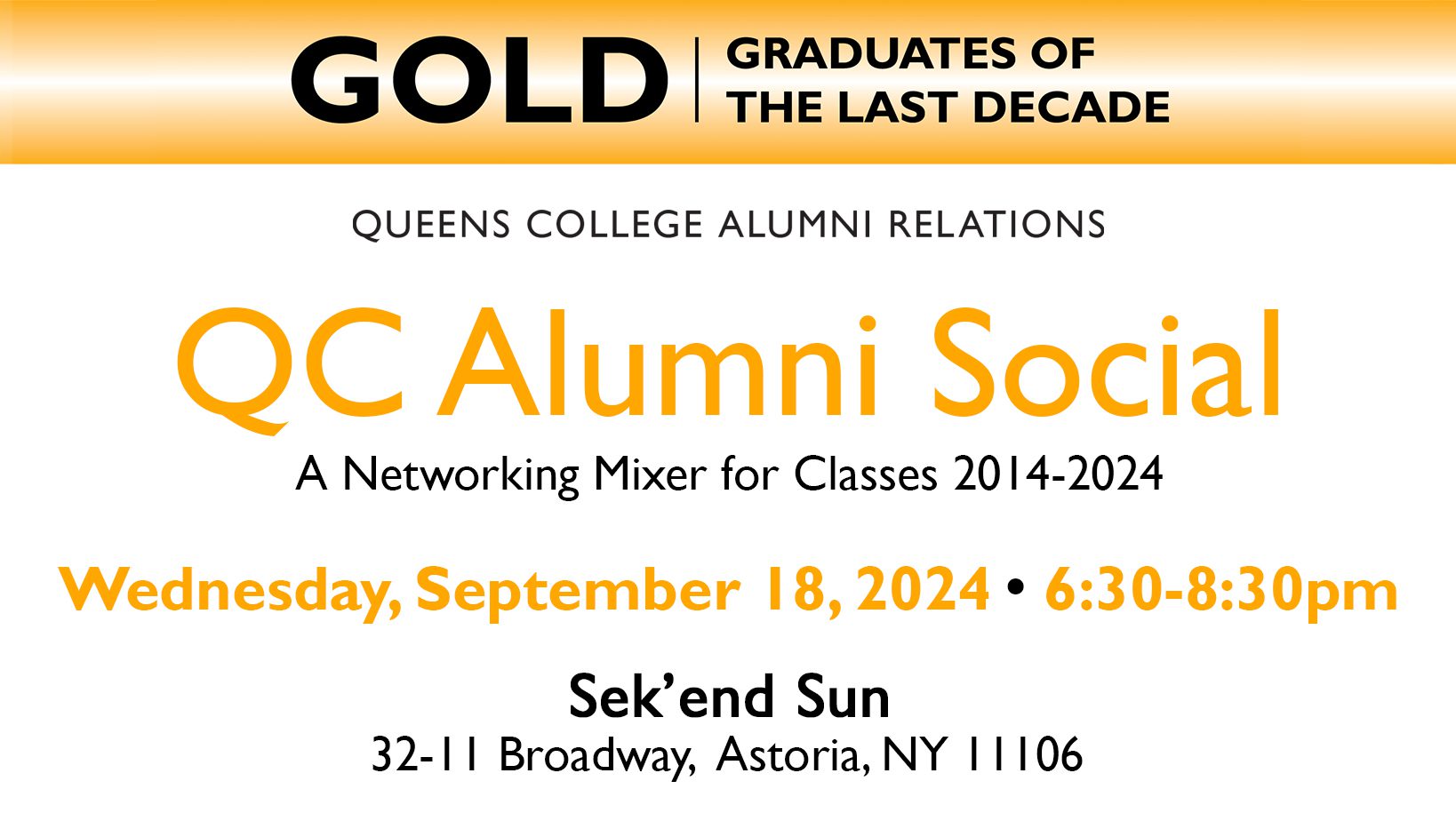 QC Alumni Social - save the date