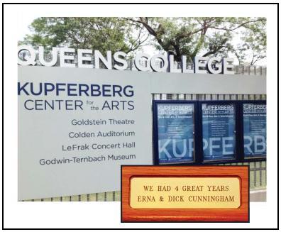 Commemorative Kupferberg Center Seating Plaque